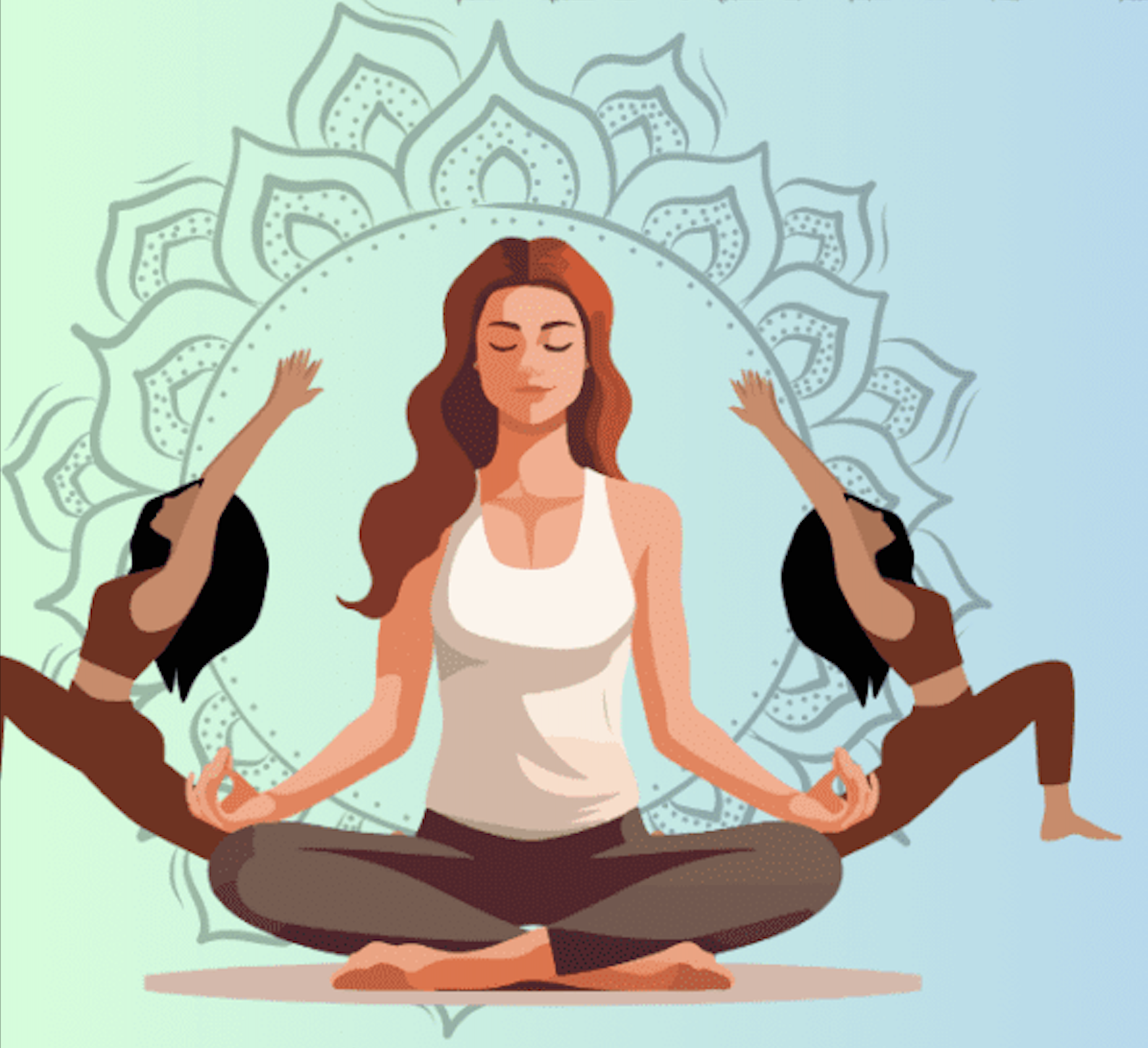 Soul Stretch with Aditi - Peaceful yoga meditation illustration